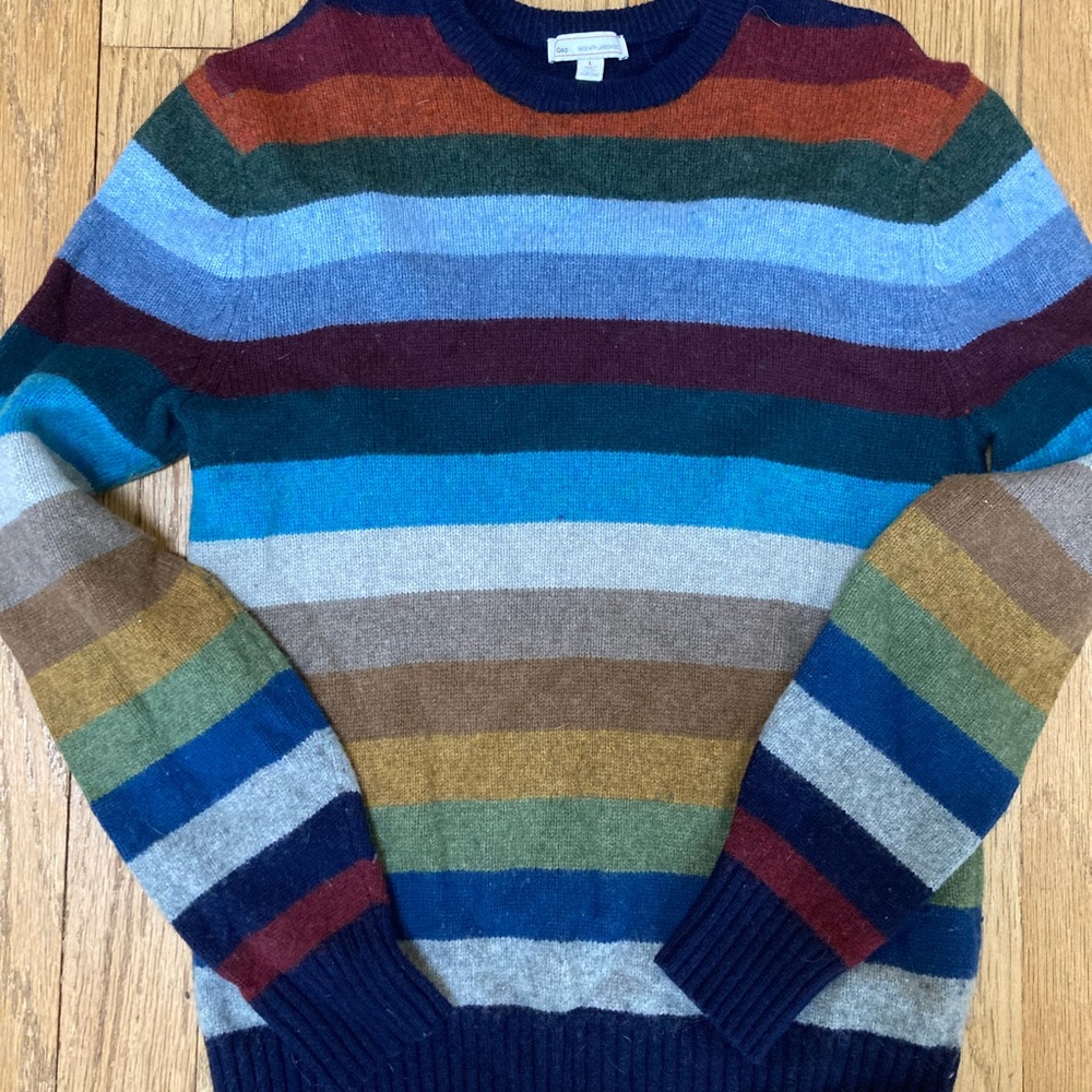 Multi Colored Lambswool Mens Sweater